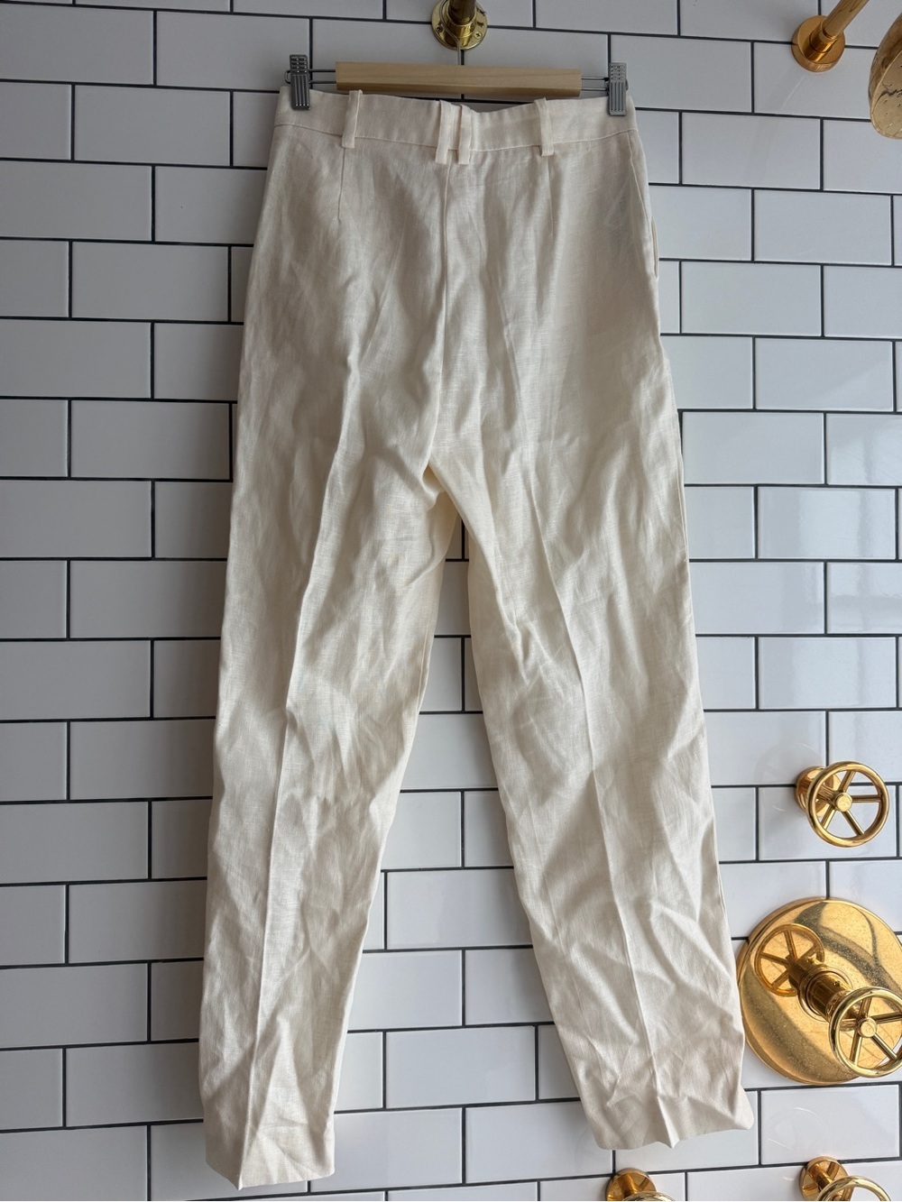 Mango Cream Straight-Leg Linen Pants - Picture 5 of 5